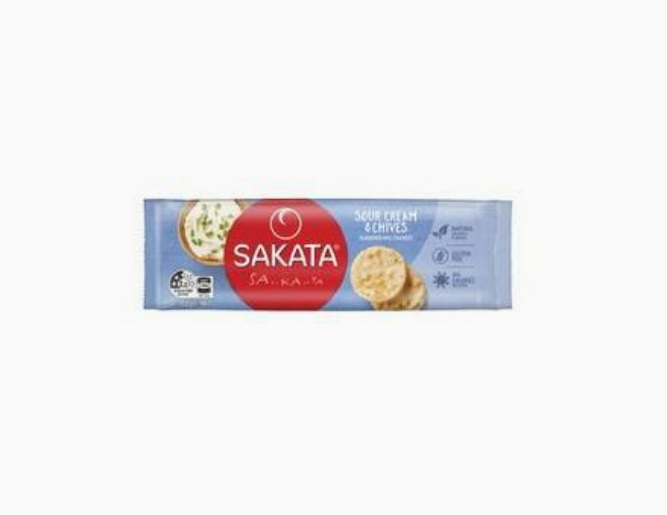 Sakata Plain Rice Crackers Sour Cream & Chive